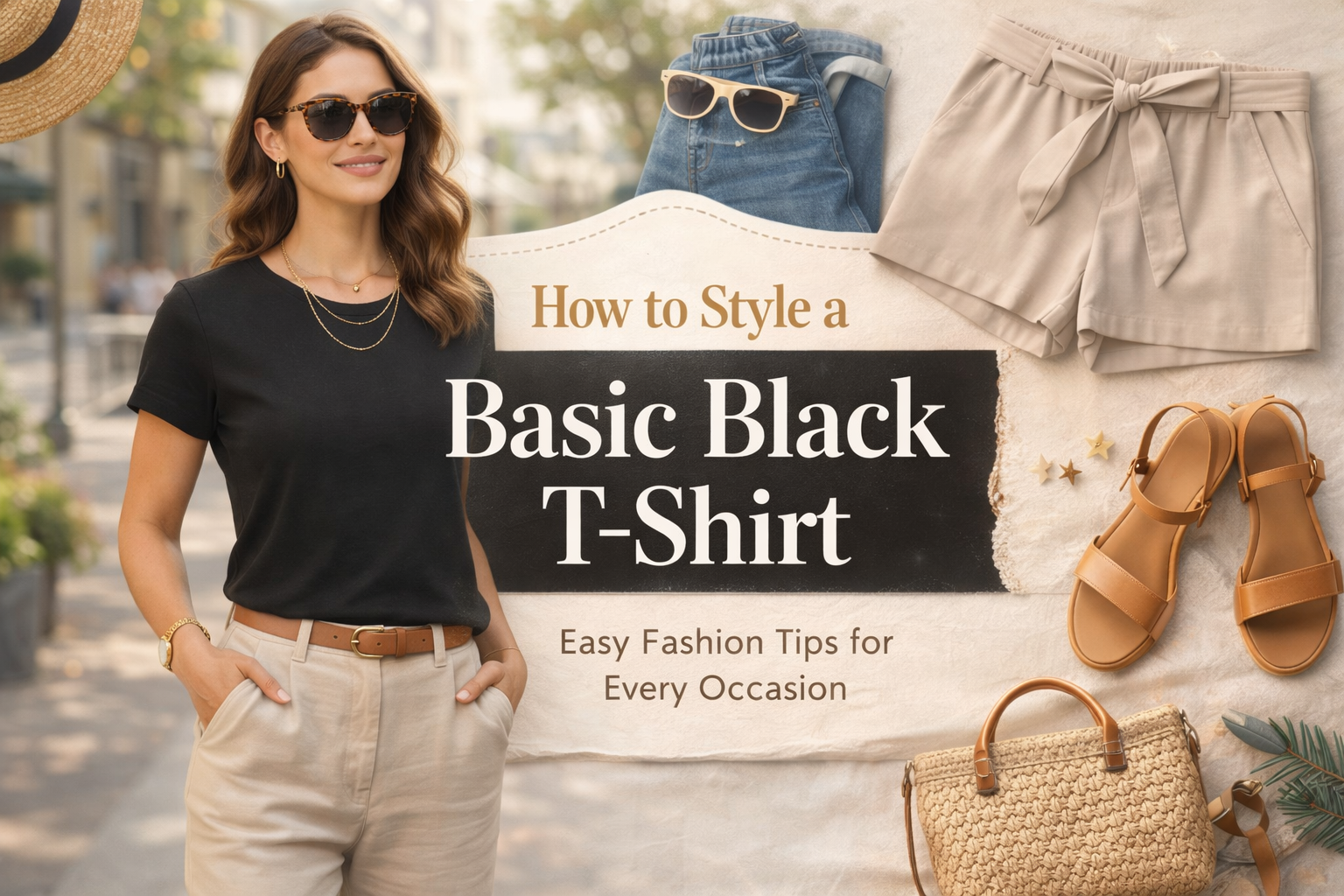 How to style a basic black T-Shirt for every occasion
