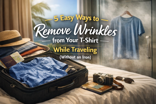 5 Easy ways to remove wrinkles from your T-Shirt while traveling (Without an Iron)