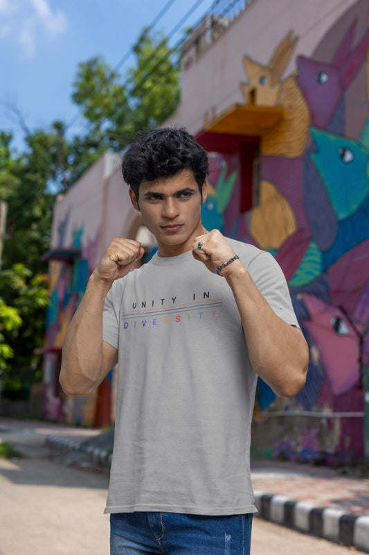 Diversi-T - Round Neck Tee | Unisex Fit Melange Grey