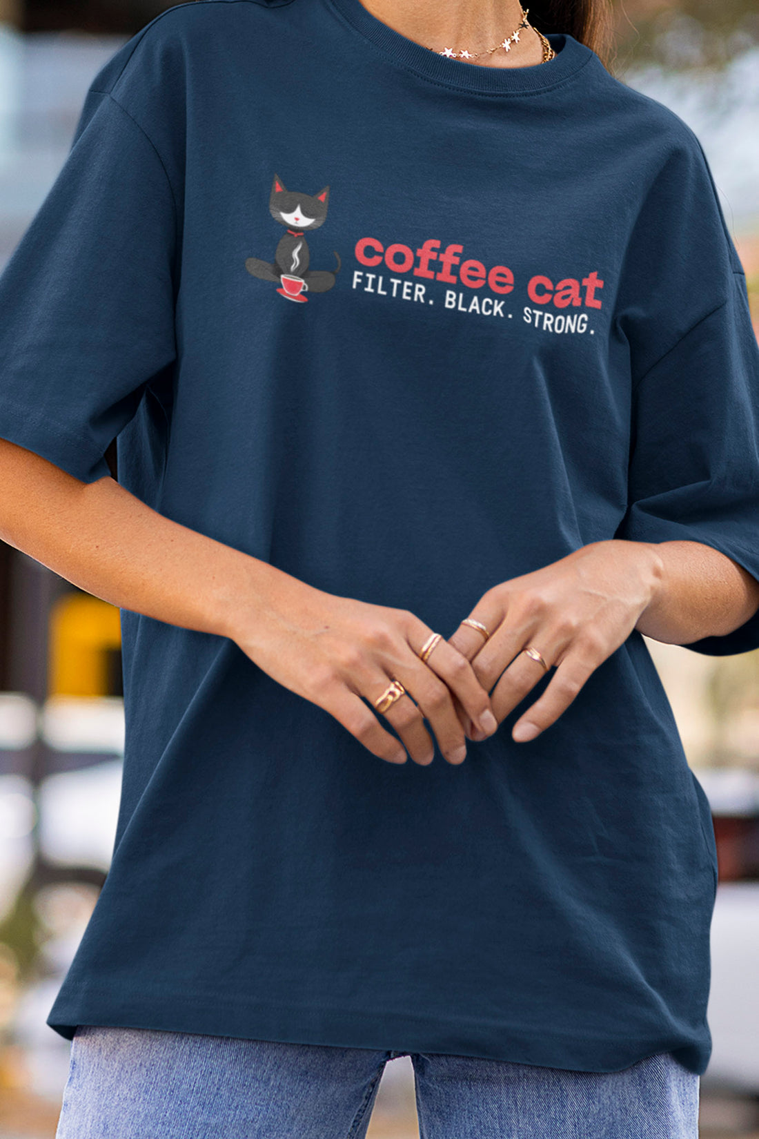 Coffee Cat - Oversized Tee | Unisex Fit