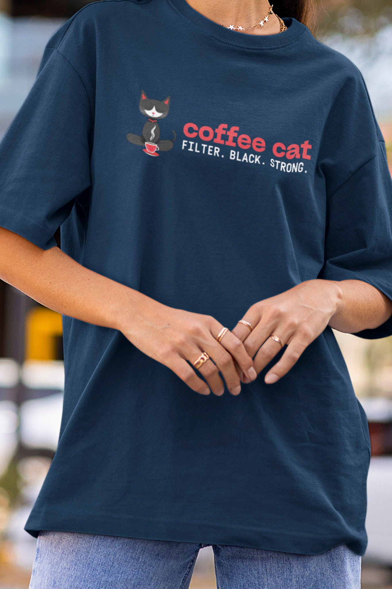 Coffee Cat - Oversized Tee | Unisex Fit