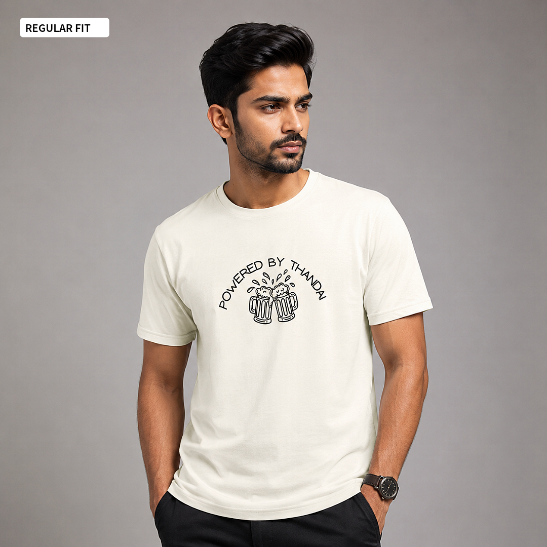 Powered By Thandai - Round Neck Tee | Unisex Fit
