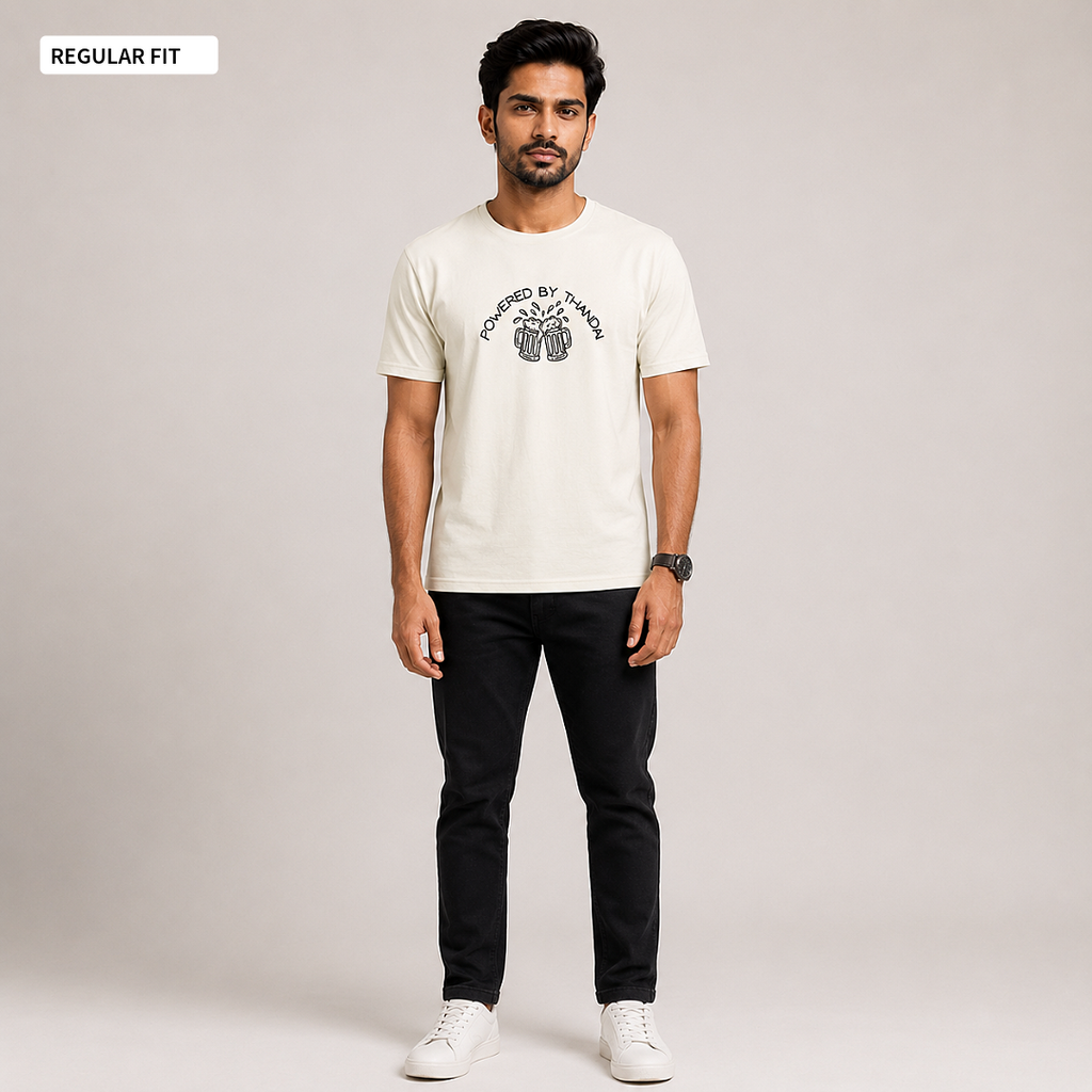 Powered By Thandai - Round Neck Tee | Unisex Fit