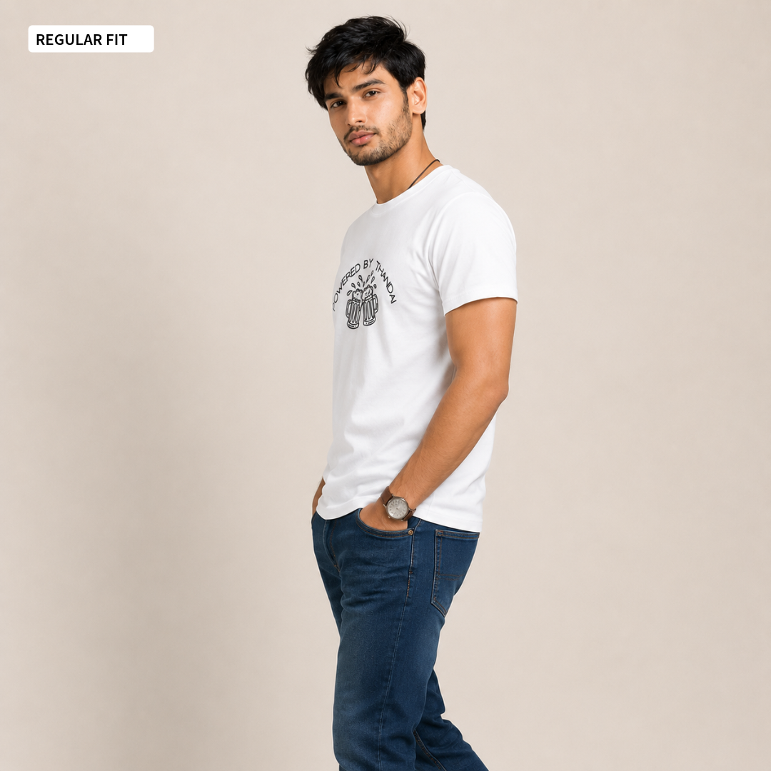 Powered By Thandai - Round Neck Tee | Unisex Fit