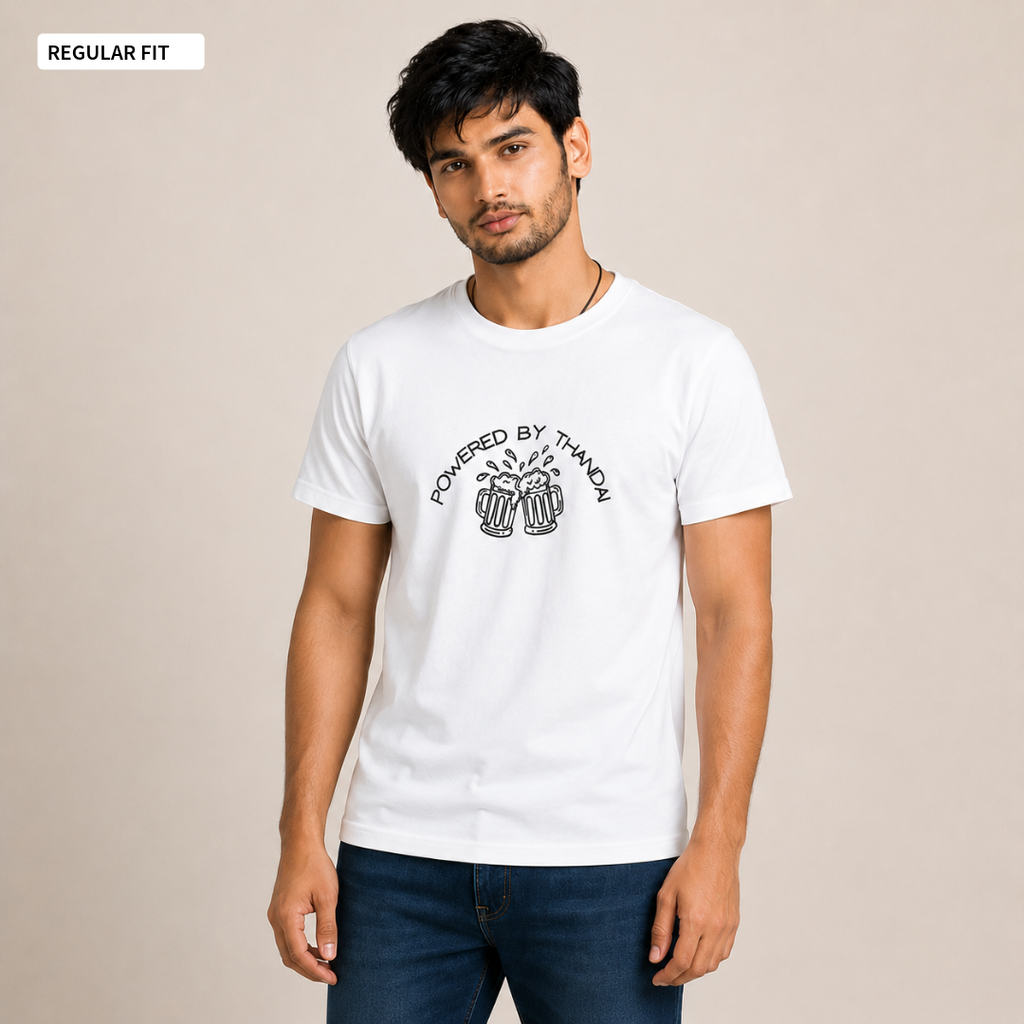 Powered By Thandai - Round Neck Tee | Unisex Fit