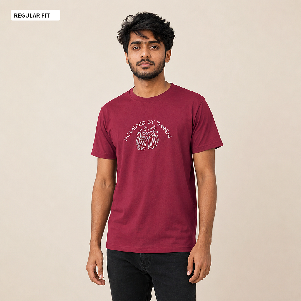 Powered By Thandai - Round Neck Tee | Unisex Fit