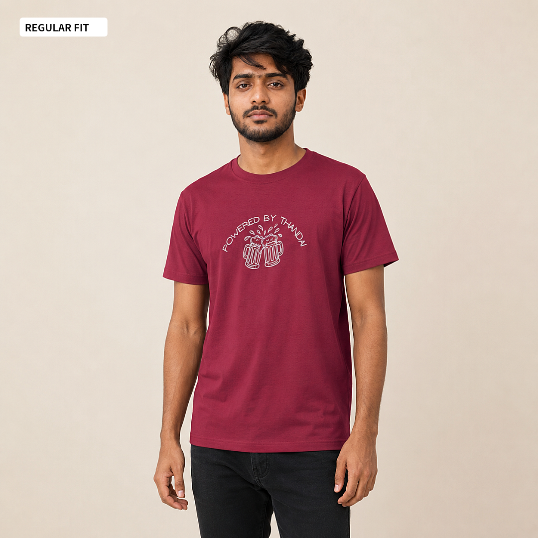 Powered By Thandai - Round Neck Tee | Unisex Fit
