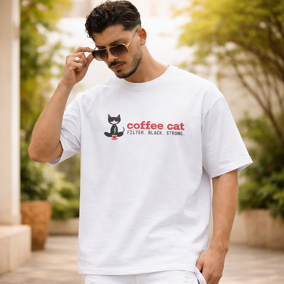 Coffee Cat - Oversized Tee | Unisex Fit