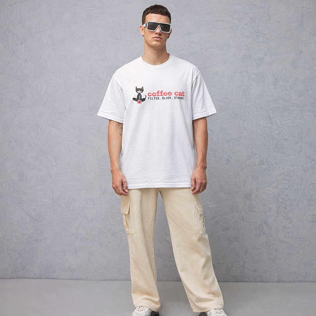 Coffee Cat - Oversized Tee | Unisex Fit