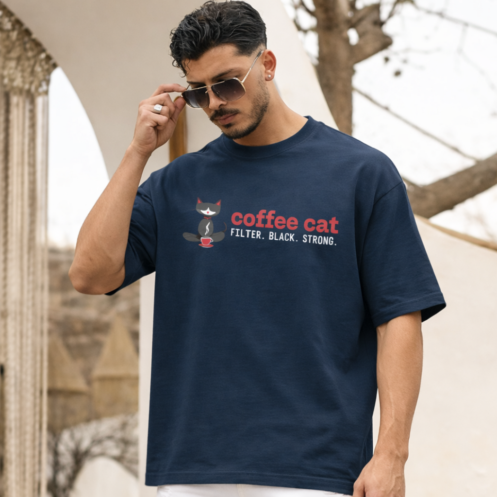 Coffee Cat - Oversized Tee | Unisex Fit