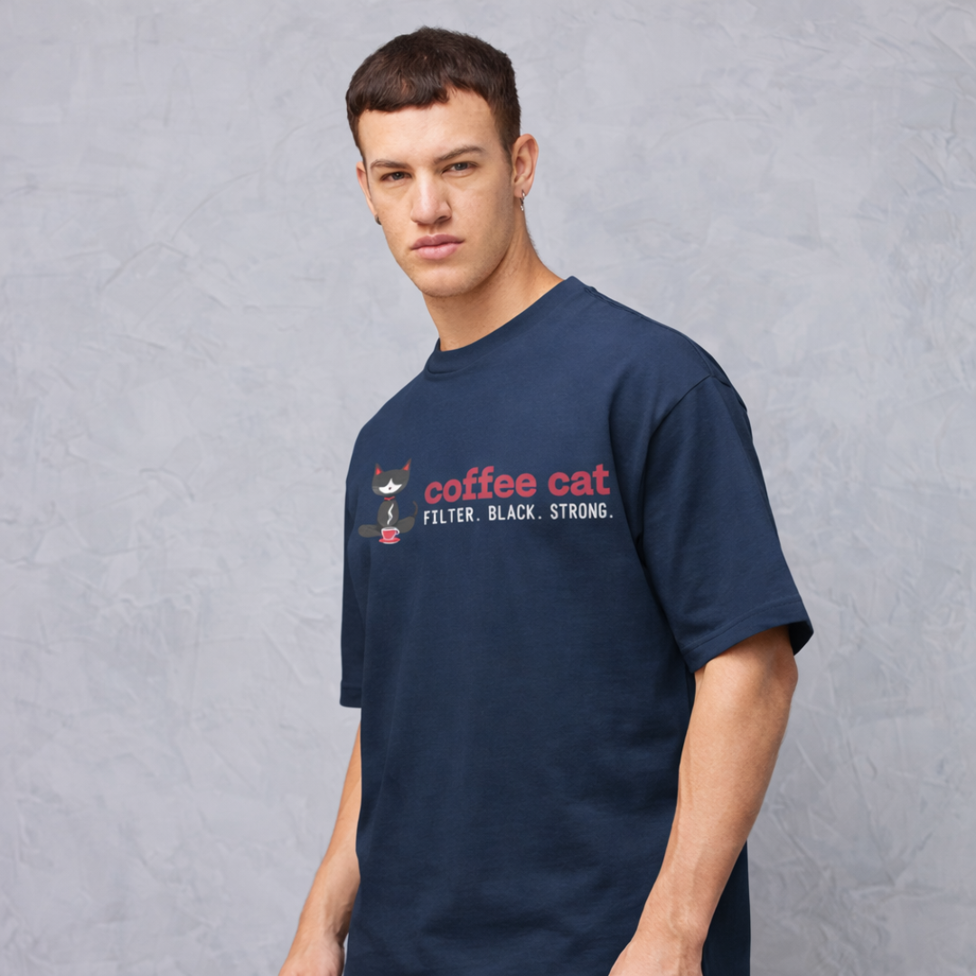 Coffee Cat - Oversized Tee | Unisex Fit