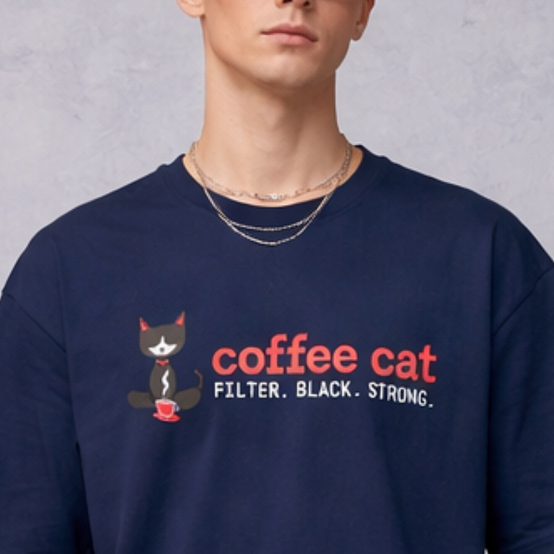Coffee Cat - Oversized Tee | Unisex Fit