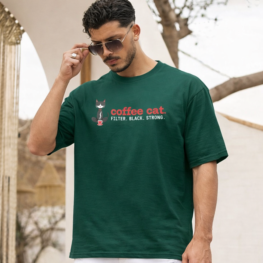 Coffee Cat - Oversized Tee | Unisex Fit
