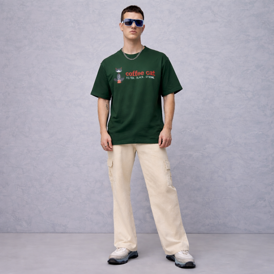 Coffee Cat - Oversized Tee | Unisex Fit